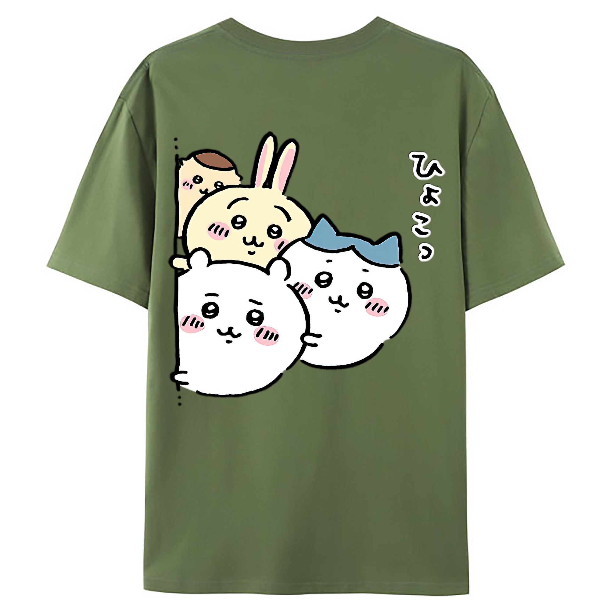 （画像用） ちいかわ ちいかわ Chii-kawa chiikawa 綿100％ メンズ半袖Tシャツ（バックプリント） 通気性